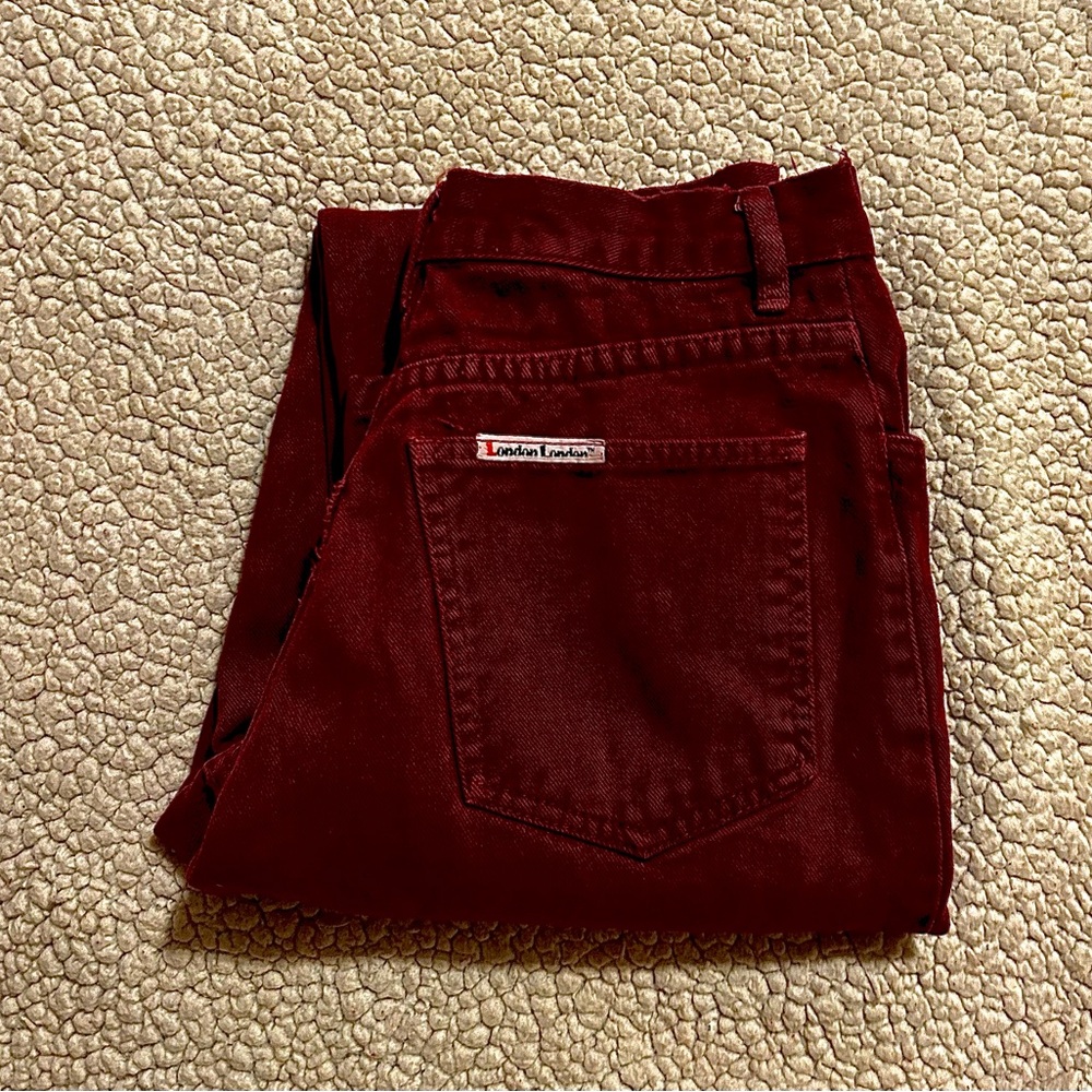 London Jeans Burgundy Pants